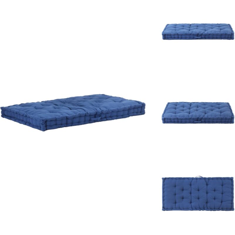 Coussin de plancher de palette Coton 120x80x10 cm Bleu clair - Coussin De Canapé - Coussin Palette - Coussin Intérieur - Décoration Intérieure