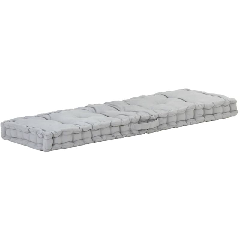 Vidaxl - Coussin de plancher de palette Coton 120x40x7 cm Gris