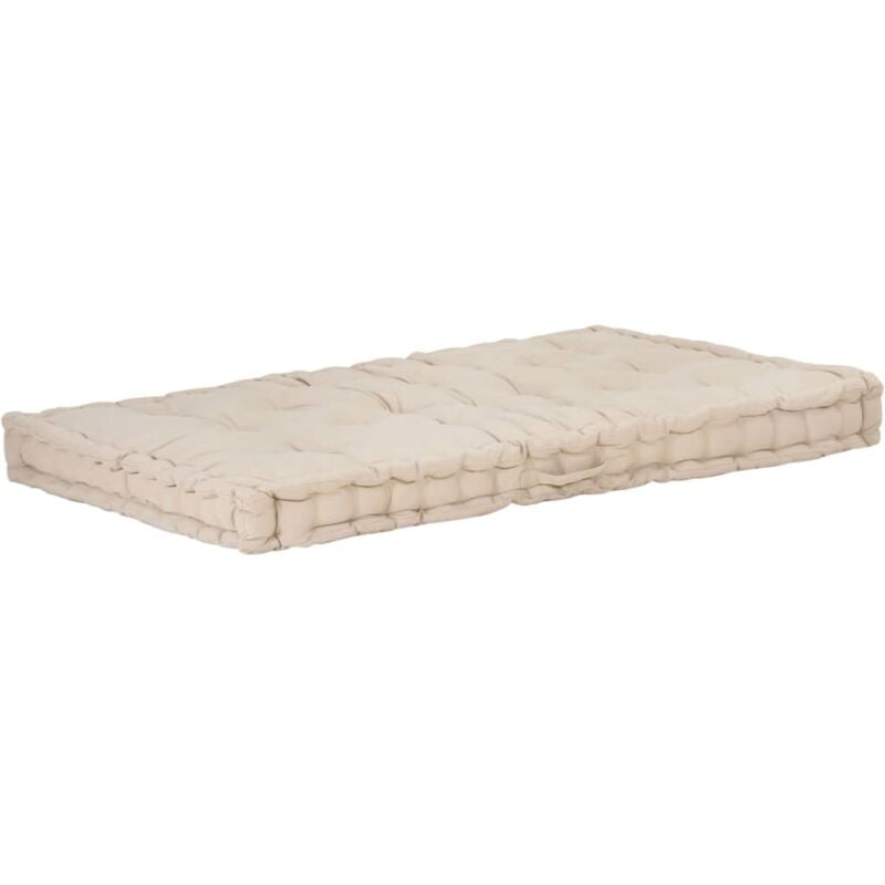 Vidaxl - Coussin de plancher de palette Coton 120x80x10 cm Beige