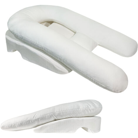Coussin de positionnement latéral 116 x 76 x 30 cm – Matériau peluche courte – Soulagement des épaules et du dos – Housse lavable – Vercart