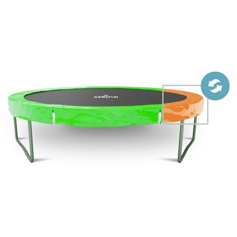 Jump4fun - Coussin de protection des ressorts pour Trampoline, réversible orange / vert pomme : ø 14Ft