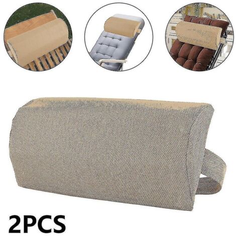 Coussin de rechange pour appui-tête avec bande élastique, coussin cervical pour fauteuil, chaise longue - 1 pièce - Beige