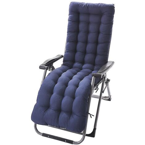 Coussin de rechange pour chaise longue de jardin, tapis de siège pour fauteuil inclinable - 125 x 48 x 8 cm - Bleu marine