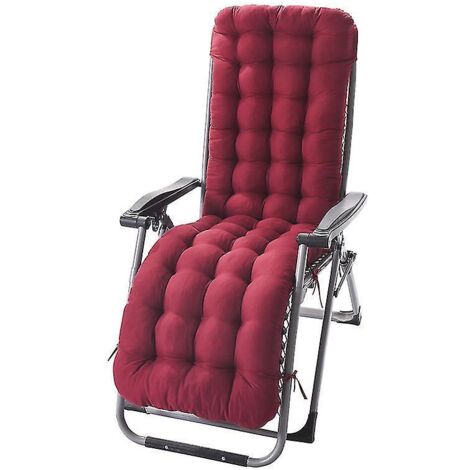 Coussin de rechange pour chaise longue de jardin, tapis de siège pour fauteuil inclinable, 125 x 48 x 8 cm, rouge