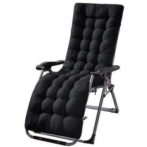 Coussin de rechange pour chaise longue de jardin, tapis de siège pour fauteuil inclinable, 155 x 48 x 8 cm, noir