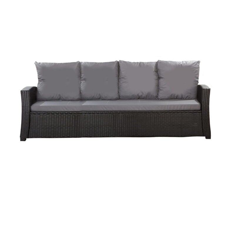 Setgarden - Coussins de canapé de jardin en résine tressée 168x50x7+356x50cm Set de coussins 3 places Lot de coussins de jardincoussins d'extérieur