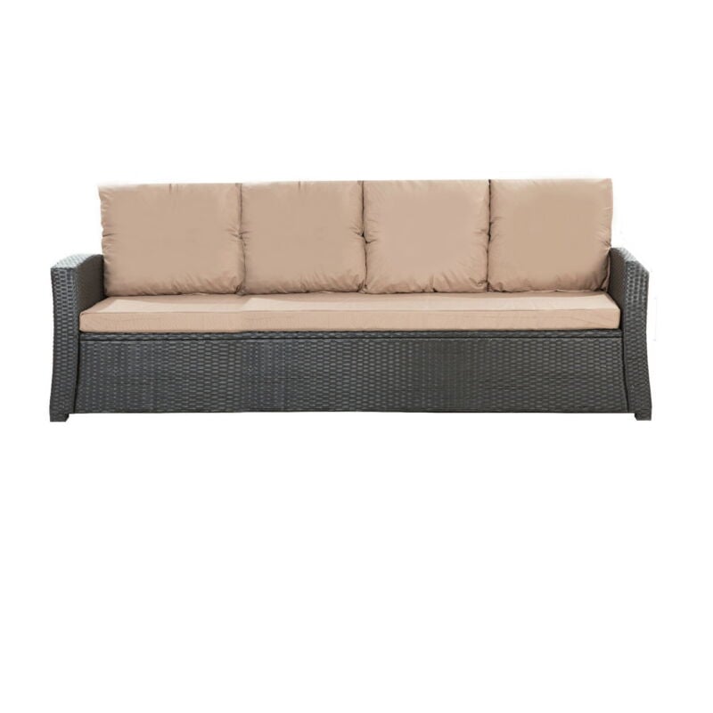 Setgarden - Coussins de canapé de jardin en résine tressée 168x50x7+356x50cm Set de coussins 3 places Lot de coussins de jardin coussins d'extérieur