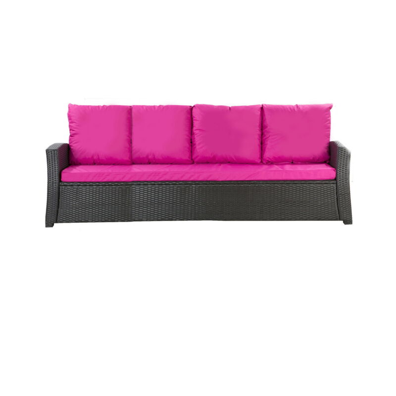 Setgarden - Coussins de canapé de jardin en résine tressée 168x50x7+356x50cm Set de coussins 3 places Lot de coussins de jardin coussins d'extérieur