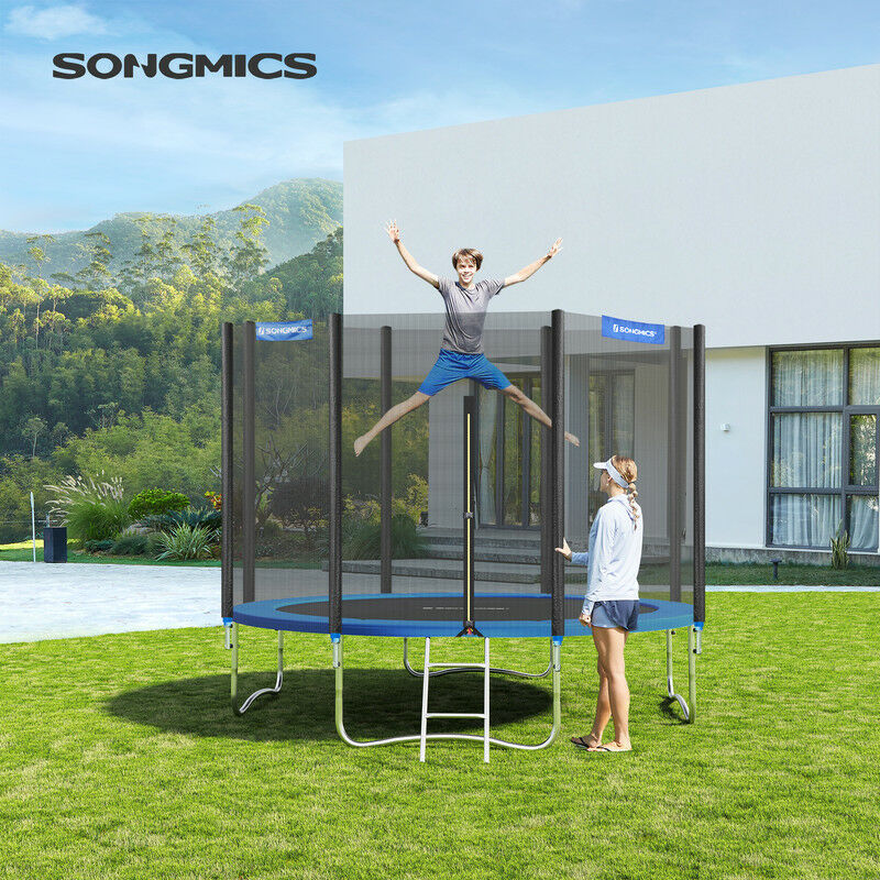 Coussin de sécurité de trampoline de remplacement, Rechange amovible, diamètre 305 cm, résistant aux rayons UV, anti-déchirure, taille standard, Bleu