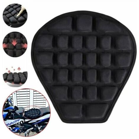 Coussin de selle moto en gel, noir