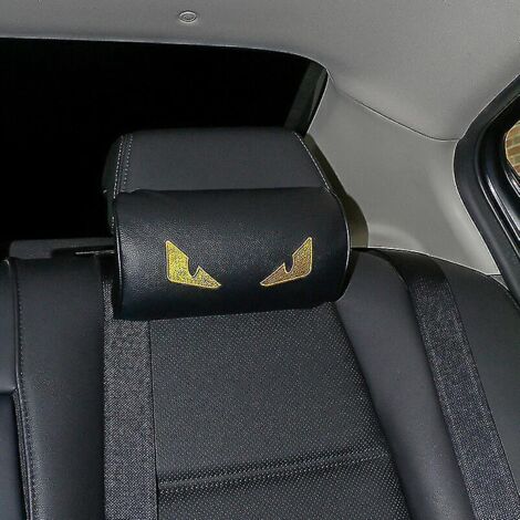 Coussin de siège auto gratuit en mousse souple PU avec repose-tête et protection cervicale, en cuir et cuir.