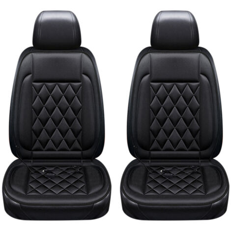 Coussin de siège chauffant 12 V pour coussin de siège de voiture, housse de siège de voiture chauffante rapidement, température réglable avec sangle élastique - Housse de siège cha