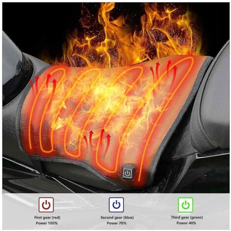 Coussin de siège chauffant électrique pour moto, motoneige et quad.
