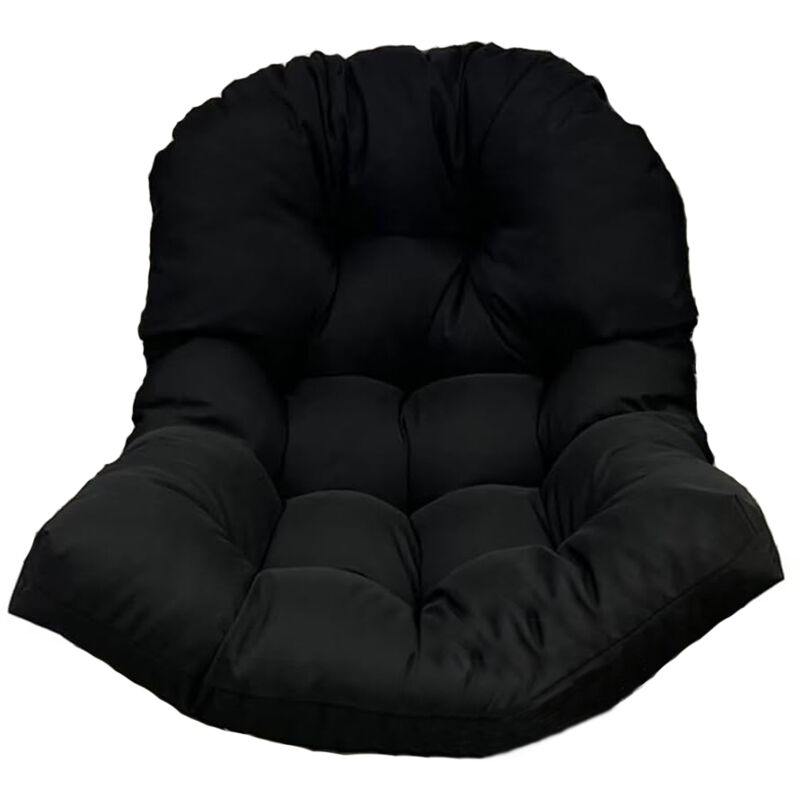 Treetalk - Coussin de siège de chaise à bascule de jardin lavable, housse de siège de chaise suspendue intérieure et extérieure noir(N'inclut pas le