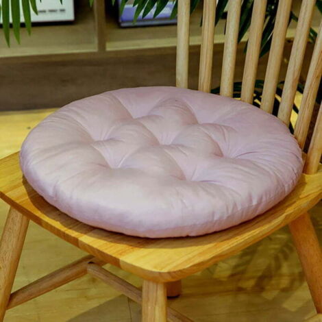 Coussin de siège de chaise rond en coton doux antidérapant Coussin de canapé Jardin Maison Intérieur Extérieur 15,8 x 15,8 pouces