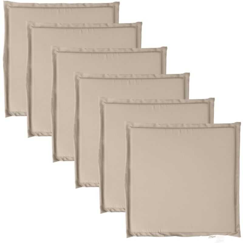 Vidaxl - Coussins de siège de jardin lot de 6 taupe 45x45x2 cm carré