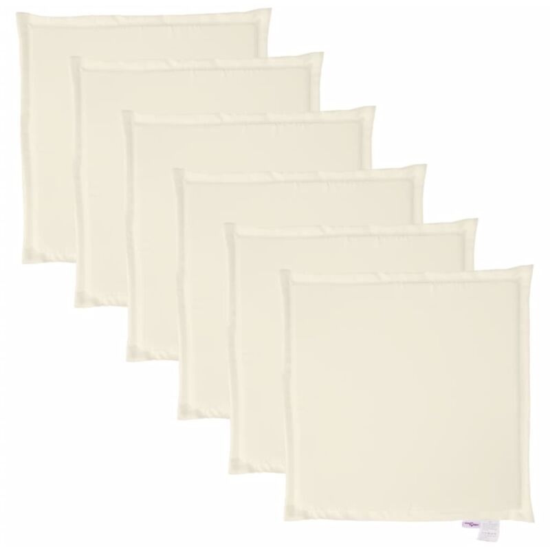 Vidaxl - Coussins de siège de jardin lot de 6 crème 45x45x2 cm carré