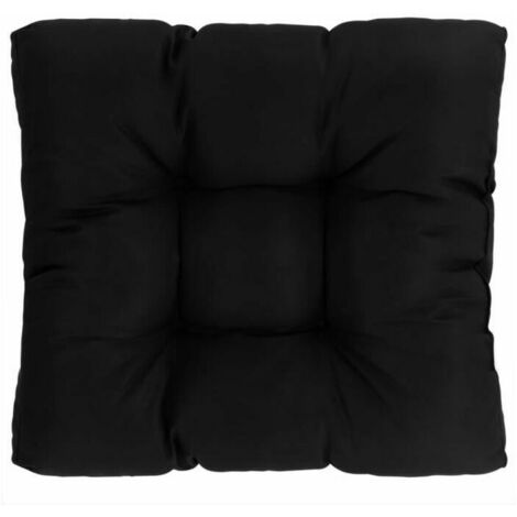 Coussin de siège de jardin noir 50x50x10 cm Tissu confortable et résistant