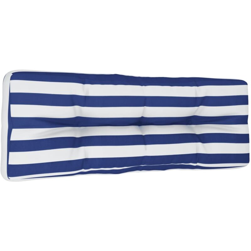 Vidaxl - Coussin de palette rayures bleues et blanches tissu