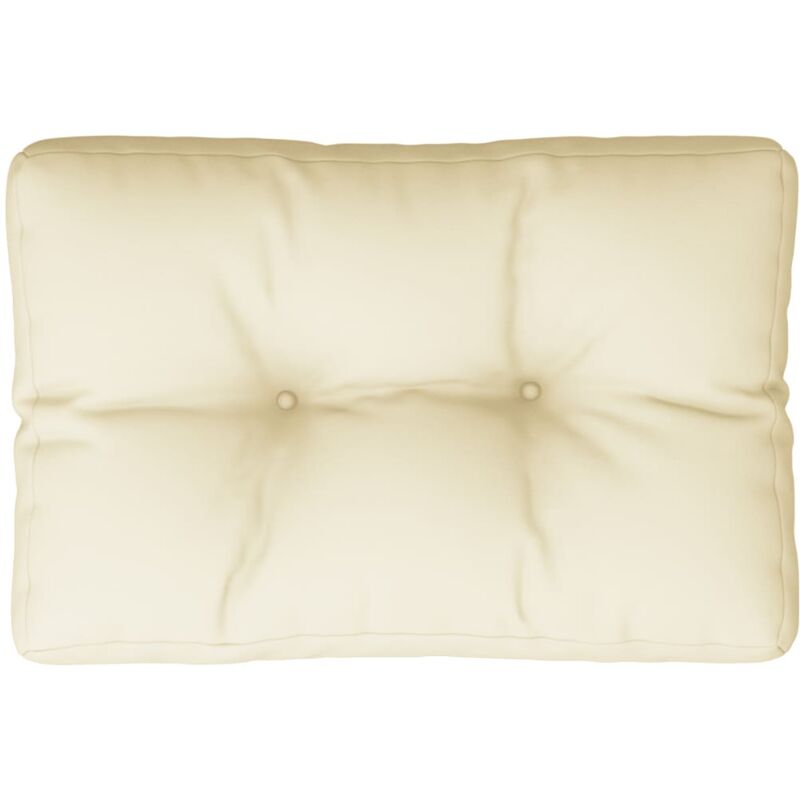 Coussin de palette crème 50x40x12 cm tissu - Vidaxl