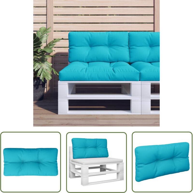 Coussin de palette turquoise 80x40x12 cm tissu vidaXL