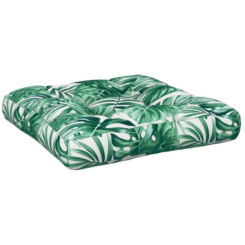 Vidaxl - Coussin de palette motif de feuilles 50x50x12 cm tissu