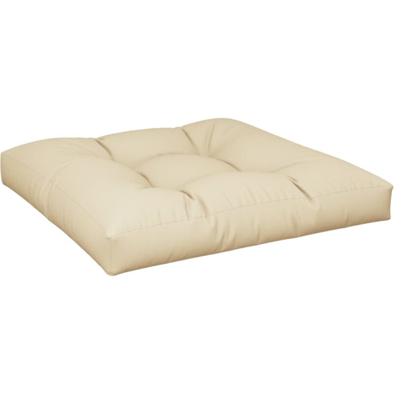 Coussin de palette beige 80x80x12 cm tissu vidaXL