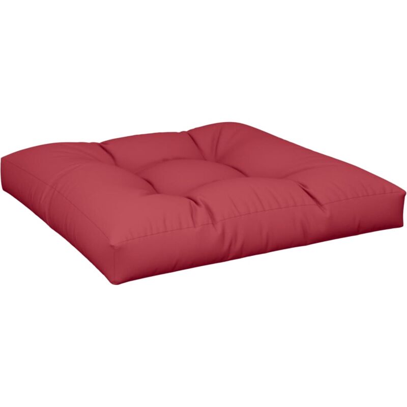 Vidaxl - Coussin de palette rouge bordeaux 80x80x12 cm tissu