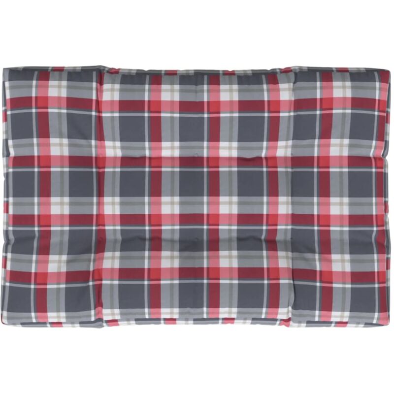 Vidaxl - Coussin de palette motif à carreaux rouge 120x80x12 cm tissu