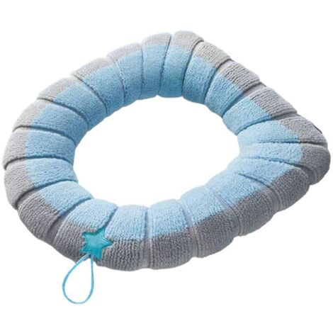 Coussin de siège de toilette épais pour toutes les saisons avec poignée, coussin de toilette tricoté lavable
