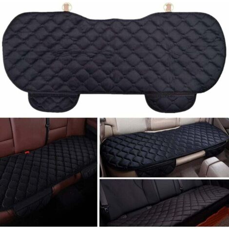 Coussin de Siège de Voiture Housse de Siège Housse en Velours pour Arrière Chaise Siège Avant Véhicule Housse Protection Tapis Protection pour Animaux Compagnie (1 Siège Arrière, Noir)