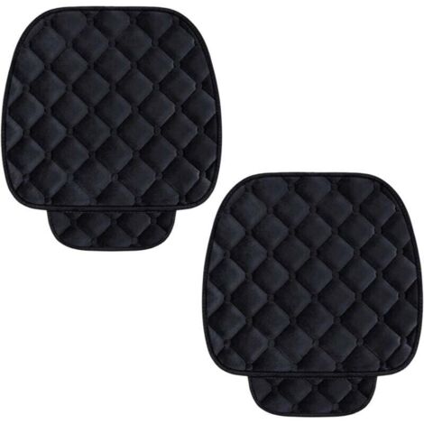 Coussin de Siège de Voiture Housse en Velours pour Arrière Chaise Siège Véhicule Protection Tapis Protection pour Animaux Compagnie (2 Siège Avant, Noir)