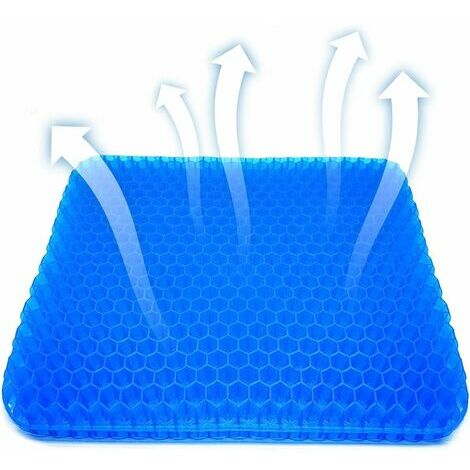 Coussin de Siège en Gel, Coussin de Gel Respirant, Coussin Anti Escarres, Le avec Housse Antidérapant pour Voiture/Bureau/Maison/Fauteuil Roulant,