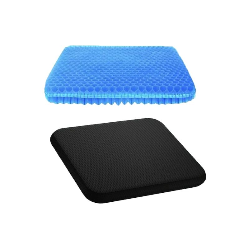 Jusch - Coussin de siège en gel, coussin de siège de chaise de bureau avec housse antidérapante, respirant, soulagement de la douleur en nid