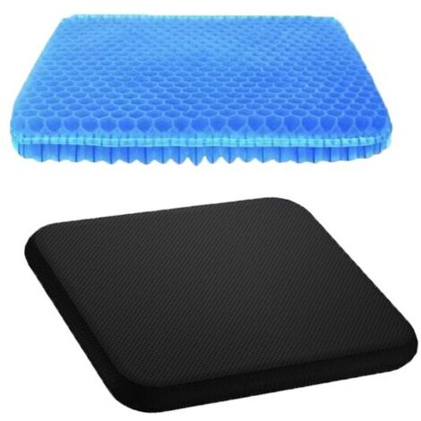 Coussin de siège en gel, coussin de siège de chaise de bureau avec housse antidérapante, respirant, soulagement de la douleur en nid d'abeille, coussin de caisse à œufs pour chaise de bureau, voiture,