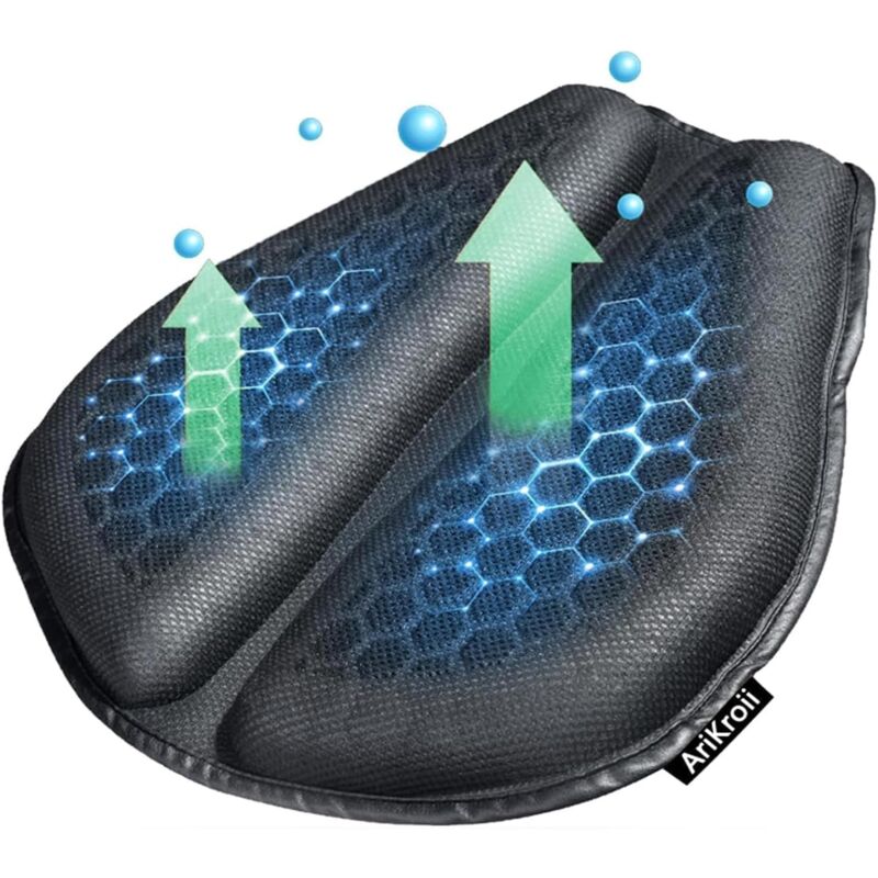 Coussin de Siège en Gel de Moto Coussin de Siège en Gel de Coussin de siège 3D de Moto amortissant Les Chocs et antidérapan Gel Coussin Amortisseur