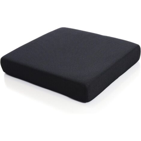 Coussin de Siège en Mousse à Mémoire Forme, Coussin Ergonomique pour Chaise Bureau, Voiture, Fauteuil, Roulant - Coussin Coccyx Anti Escarres (Noir)