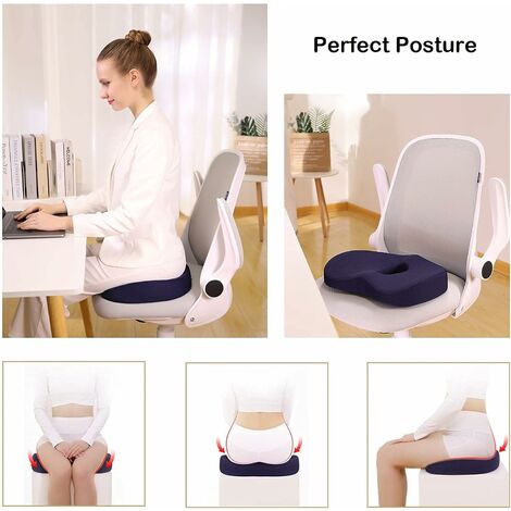 Coussin de Siège en Mousse à Mémoire, orthopédique pour hemorroides, Coussin Coccyx Voiture, à la Maison, au Bureau, Gamer, sur Un Fauteuil Roulant, Coussin de Siège lombaires, Mal de Dossier