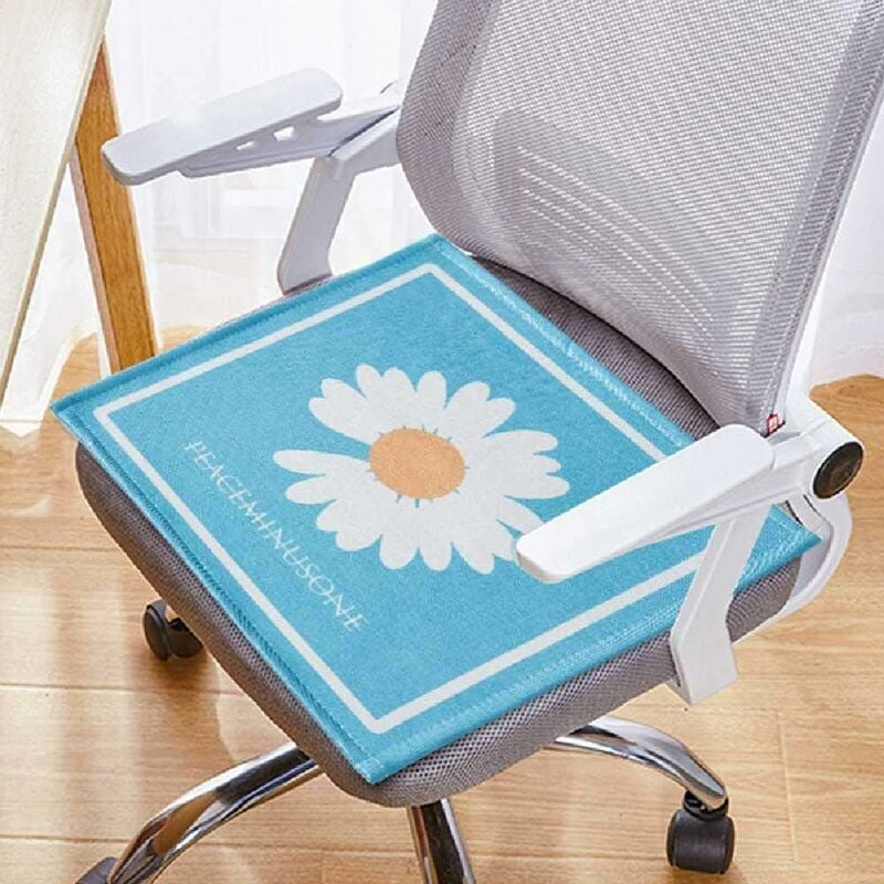 memkey - coussin de siège en soie d' été, coussin de siège frais respirant au bureau 45x45cm/coussin de siège - une fleur