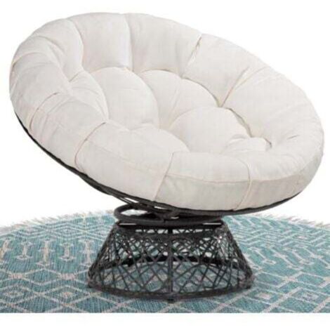 Coussin de siège ergonomique suspendu blanc de 27,5 pouces, coussin de dossier rond, adapté au salon, à la chambre à coucher et à la salle de lecture
