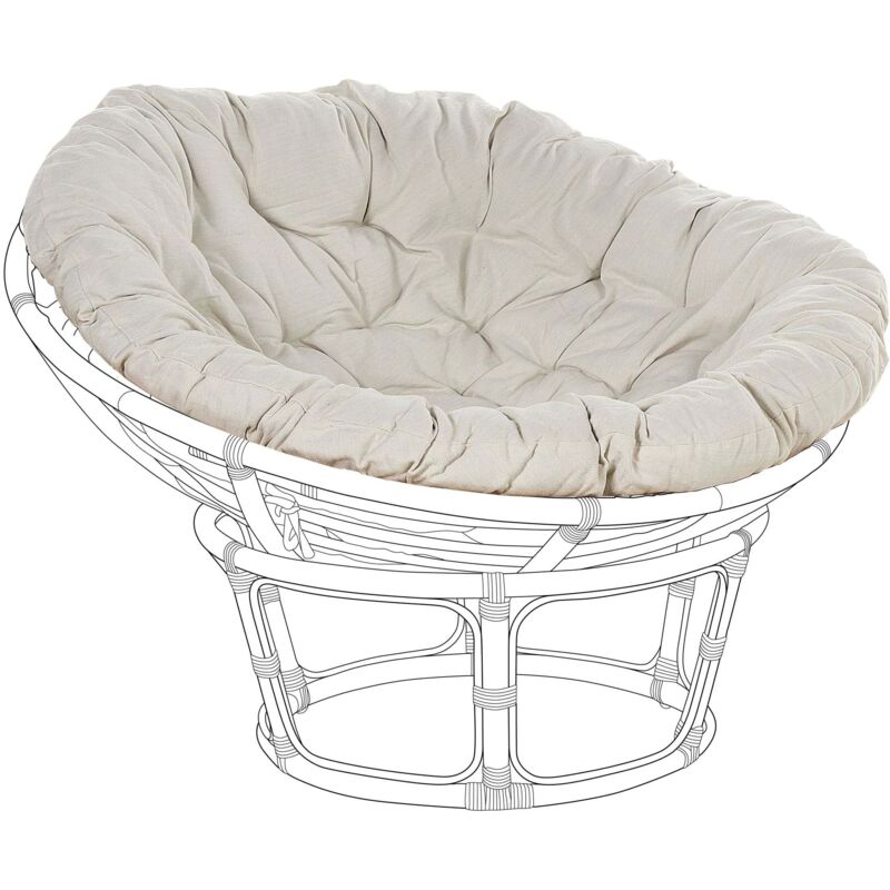 Coussin de Siège Extérieur pour Chaise de Jardin Tissu Polyester Coton Beige Clair Salvo/Orvieto