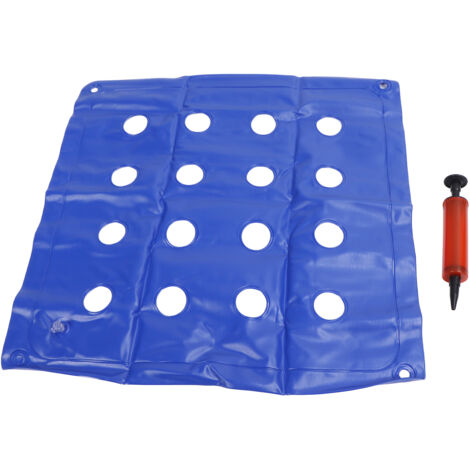Coussin de siège gonflable 16 trous pour fauteuil roulant, bleu, antiescarres