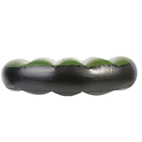 Coussin de siège gonflable PVC vert pour bateau, pêche et camping, qualité marine durable.