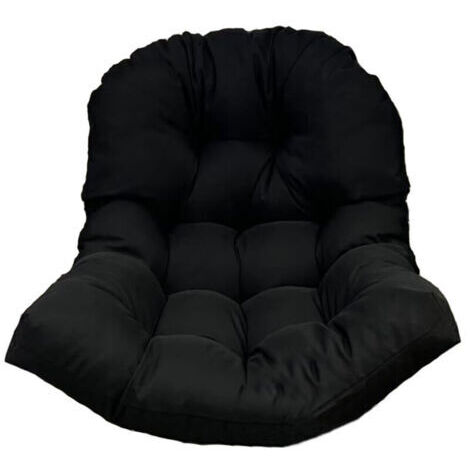 Coussin de siège lavable pour chaise à bascule de jardin, housse de siège suspendue pour intérieur et extérieur, noir (berceau non inclus)