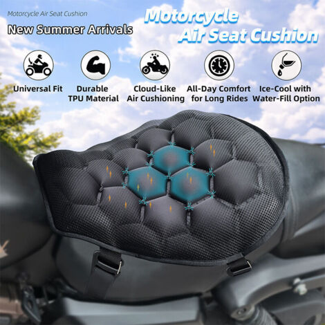 Coussin de siège moto gonflable confortable et étanche – Modèle Air Seat Cushion LSW, usage universel, facile à installer