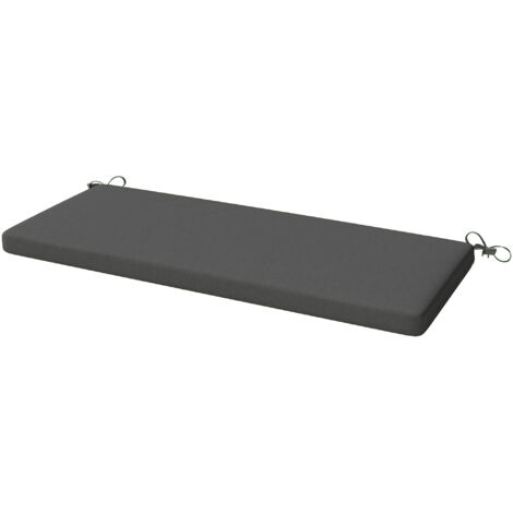 Coussin de siège pour banc extérieur et intérieur, housse amovible, 110 x 46 x 6,5 cm, gris anthracite