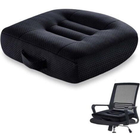 Coussin de siège rehausseur de siège auto : 40 x 40 cm Coussin orthopédique ergonomique Coussin de chaise extra large pour chaise de bureau, voiture, coussin de fauteuil roulant ou rehausseur pour
