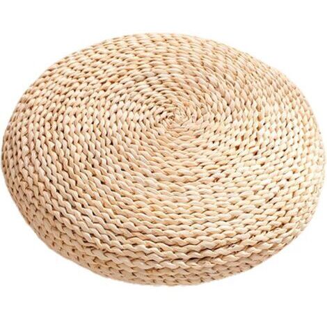 Coussin De Siège Rond, Coussin De Chaise Tatami Futon Coussin De Sol Coussin De Méditation, Coussin De Sol en Paille Coussin De Chaise De Bureau pour Se Détendre 30  30cm