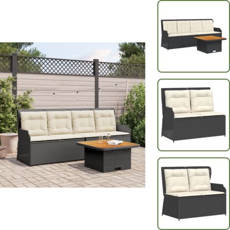 Coussin de siège - vidaXL Salon de jardin 3 pcs avec coussins Noir Résine tressée - Coussin de dossier