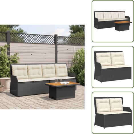 Coussin de siège - vidaXL Salon de jardin 3 pcs avec coussins Noir Résine tressée - Housses amovibles